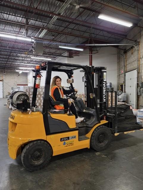 annie driving forklift